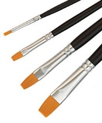 Young art synthetische schoolpenselen, plat, assortiment 57 st