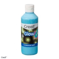 Creall glow in the dark verf 250 ml blauw