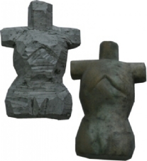 OP=OP Braziliaans speksteen/zeepsteen sculptuur, 30 cm, torso man