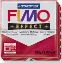 Fimo soft effect kunstklei, 57 gram, 028 metallic robijnrood