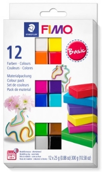 Fimo soft kunstklei, assortiment 12 halve blokjes