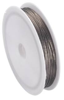 Tigertail, gecoat staaldraad,  9.15 meter, zilvergrijs