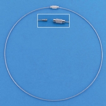 Ronde ketting/collier van tigertaildraad, blank, 3 st