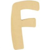 OP=OP Houten letter, hoogte 6 cm, dikte 2 mm, F