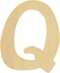 OP=OP Houten letter, hoogte 6 cm, dikte 2 mm, Q