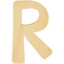 OP=OP Houten letter, hoogte 6 cm, dikte 2 mm, R