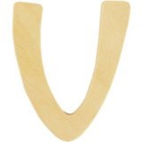 OP=OP Houten letter, hoogte 6 cm, dikte 2 mm, V