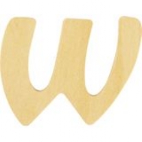 OP=OP Houten letter, hoogte 6 cm, dikte 2 mm, W