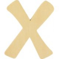 OP=OP Houten letter, hoogte 6 cm, dikte 2 mm, X