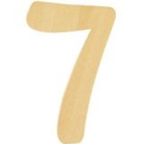 OP=OP Houten cijfer, hoogte 6 cm, dikte 2 mm, 7