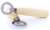 Flessenopener met houten handgreep 15cm