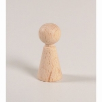 Houten kegelpopjes met hals, 10 stuks, 13x38mm