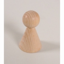 Houten kegelpopje, 70x42mm
