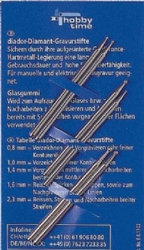 Diamantstiften/glasgraveerstiften, assortiment 6 stuks