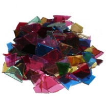 Glasmozaiek stukjes 200 gram assortiment helder transparant