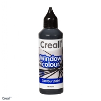 Creall-Glass windowcolour contour, 80ml zwart