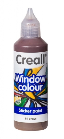 Creall-Glass stickerverf/windowcolour, 80ml. Bruin