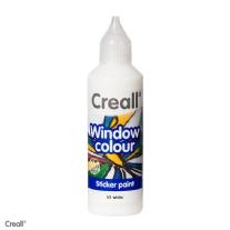 Creall-Glass stickerverf/windowcolour, 80ml. Wit
