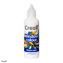 Creall-Glass stickerverf/windowcolour, 80ml. Kristal Helder
