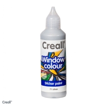 Creall-Glass stickerverf/windowcolour, 80ml. Zilver