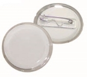 Ronde transparante klik-buttons, 63mm, 12 stuks