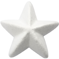 Styropor sterren/piepschuim sterren/tempex sterren, 10 stuks, 10 cm