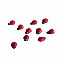 Houten lieveheersbeestjes, 10x12mm, 10 stuks