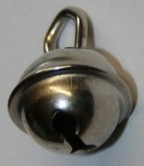 Nikkelen belletjes met oogje, 25 stuks 11 mm