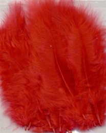 Marabou donsveren, 10-12 cm, 15 stuks, rood