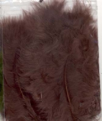 OP=OP Marabou donsveren, 10-12 cm, 15 stuks, bruin