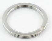 Splitringen/sleutelringen, platte uitvoering, 10 stuks, zilverkleurig, 33 mm