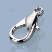 Karabijnsluitingen, 10 mm, 5 stuks, zilverkleurig