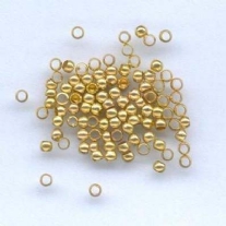Knijpkralen, 2 mm, 100 stuks, goudkleurig