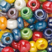 Glazen kralen/rocailles, opaak met glans, 8 mm, 100 gram, assortiment