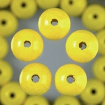 Houten kralen, rond, 4 mm, 135 stuks, geel