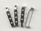Brochespelden, 30 mm, 4 stuk, zilverkleurig