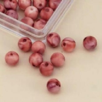 Gemarmerde kunststof  kralen 8mm  33 stuks roze