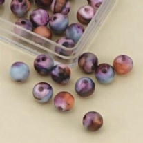 gemarmerde kunststof  kralen 8mm  33 stuks fuchsia