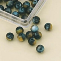 gemarmerde kunststof  kralen 8mm  33 stuks petrol