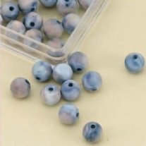 gemarmerde kunststof  kralen 8mm  33 stuks pastelblauw