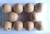 Blank houten kralen, rond, 50 mm, 10 stuks