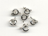 Veerringslutingen, 7 mm, 6 stuks, zilverkleurig