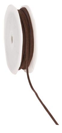Fluweelband/imitatie suede, 3 mm, 25 meter, bruin