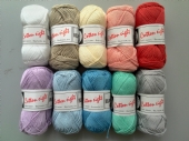 Cotton eight 8/4, katoenen breigaren/haakgaren, 10x50 gram, pastel kleuren