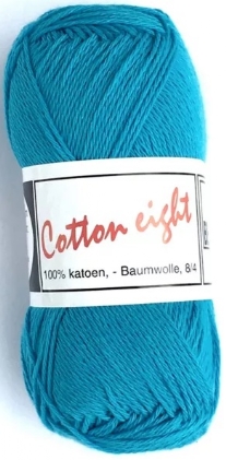 Cotton eight 8/4, katoenen breigaren/haakgaren, 50 gram, aqua