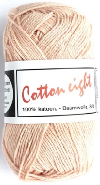 Cotton eight 8/4, katoenen breigaren/haakgaren, 50 gram, zalm