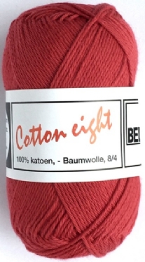 Cotton eight 8/4, katoenen breigaren/haakgaren, 50 gram, rood