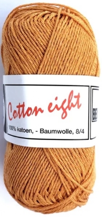 Cotton eight 8/4, katoenen breigaren/haakgaren, 50 gram, okergeel