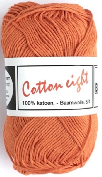Cotton eight 8/4, katoenen breigaren/haakgaren, 50 gram, oranje