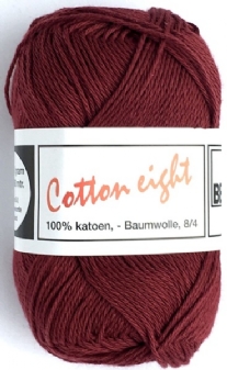 Cotton eight 8/4, katoenen breigaren/haakgaren, 50 gram, bordeaux